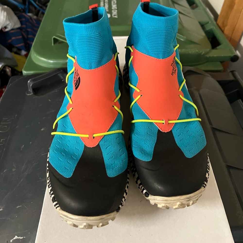 The North Face Blue and Orange High-Top Shoes